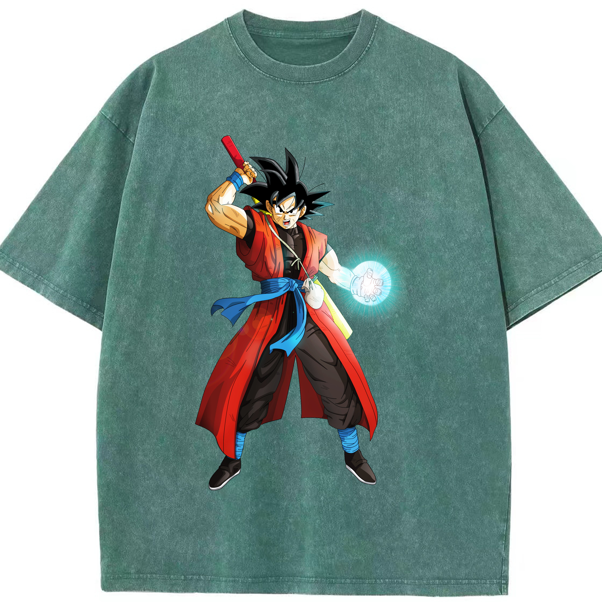 （画像用） ドラゴンボール 孫悟空（そん ごくう）Son Goku カカロット DRAGON BALL Kakarotto 綿100% ヴィンテージ風 半袖Tシャツ（フロントプリント）
